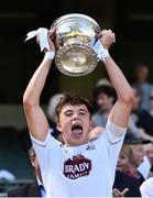 17 July 2016; Kildare captain Brian McLoughlin lifts the Fr Larry Murray Cup following the Electric Ireland Leinster GAA Football Minor Championship Final match between Laois and Kildare at Croke Park in Dubin. Photo by David Maher/Sportsfile