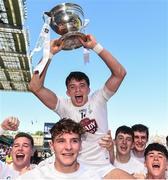 17 July 2016; Kildare captain Brian McLoughlin is lifted shoulder high by his teammates at the end of the Electric Ireland Leinster GAA Football Minor Championship Final match between Laois and Kildare at Croke Park in Dubin. Photo by David Maher/Sportsfile