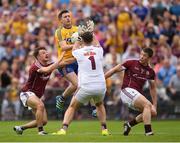 17 July 2016; Cathal Cregg of Roscommon in action against Galway players, from left, Eoghan Kerin, Bernard Power and Gareth Bradshaw during the Connacht GAA Football Senior Championship Final Replay match between Galway and Roscommon at Elverys MacHale Park in Castlebar, Co Mayo. Photo by Stephen McCarthy/Sportsfile
