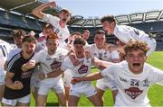 17 July 2016; Kildare players celebrate at the end of the Electric Ireland Leinster GAA Football Minor Championship Final match between Laois and Kildare at Croke Park in Dubin. Photo by David Maher/Sportsfile
