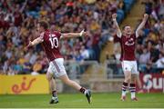 17 July 2016; Gary Sice of Galway celebrates scoring his side's first goal during the Connacht GAA Football Senior Championship Final Replay match between Galway and Roscommon at Elverys MacHale Park in Castlebar, Co Mayo. Photo by Piaras Ó Mídheach/Sportsfile