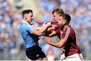 17 July 2016; Philly McMahon of Dublin tussles with John Heslin and Paul Sharry of Westmeath during the Leinster GAA Football Senior Championship Final match between Dublin and Westmeath at Croke Park in Dubin. Photo by David Maher/Sportsfile
