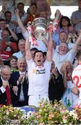 17 July 2016; Sean Cavanagh of Tyrone lifts the Anglo Celt cup after the Ulster GAA Football Senior Championship Final match between Donegal and Tyrone at St Tiernach's Park in Clones, Co Monaghan. Photo by Oliver McVeigh/Sportsfile