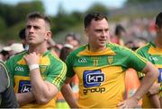 17 July 2016; A dejected Patrick McBrearty and Martin McElhinney of Donegal after the Ulster GAA Football Senior Championship Final match between Donegal and Tyrone at St Tiernach's Park in Clones, Co Monaghan. Photo by Oliver McVeigh/Sportsfile