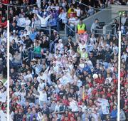29 August 2010; A general view of the football going between the goalposts during the game. GAA Football All-Ireland Senior Championship Semi-Final, Kildare v Down, Croke Park, Dublin. Picture credit: Brendan Moran / SPORTSFILE