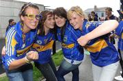 5 September 2010; Tipperary supporters Adie Bourke, Grainne Gorman, Christine O'Neill and Ciara Gorman, all from Thurles, Co.Tipperary, celebrate after the win against Kilkenny. GAA Hurling All-Ireland Senior Championship Final, Kilkenny v Tipperary, Croke Park, Dublin. Picture credit: Matt Browne / SPORTSFILE
