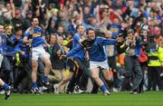 5 September 2010; Tipperary's Darragh Egan celebrates after the final whistle with his team-mates. GAA Hurling All-Ireland Senior Championship Final, Kilkenny v Tipperary, Croke Park, Dublin. Picture credit: Matt Browne / SPORTSFILE