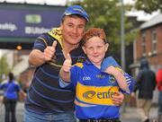 5 September 2010; Tipperary supporters Michael O'Connor and Aaron Croke, from Killenaule, Co. Tipperary show their support for their team before the match. GAA Hurling All-Ireland Senior Championship Final, Kilkenny v Tipperary, Croke Park, Dublin. Picture credit: Barry Cregg / SPORTSFILE