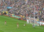 5 September 2010; Lar Corbett, Tipperary, celebrates after scoring his and his side's second goal as Tipperary fans cheer in the Davin End. GAA Hurling All-Ireland Senior Championship Final, Kilkenny v Tipperary, Croke Park, Dublin. Picture credit: Brendan Moran / SPORTSFILE