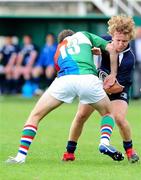 5 September 2010; Leinster's Zac Youngman is held up in a tackle. Under-19 Friendly - Exiles v Leinster, Sunbury on Thames, Middlesex, England. Picture credit: SPORTSFILE