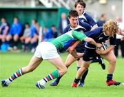 5 September 2010; Leinster's Zac Youngman battles his way through the Exiles defence. Under-19 Friendly - Exiles v Leinster, Sunbury on Thames, Middlesex, England. Picture credit: SPORTSFILE