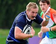 5 September 2010; Leinster's Patrick Lavelle powers through the Exiles defence. Under-19 Friendly - Exiles v Leinster, Sunbury on Thames, Middlesex, England. Picture credit: SPORTSFILE