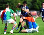 5 September 2010; Leinster's Foster Horan is stopped from progressing by the Exiles defence. Under-19 Friendly - Exiles v Leinster, Sunbury on Thames, Middlesex, England. Picture credit: SPORTSFILE