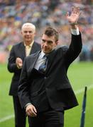 5 September 2010; Brian Carroll representing his late father, Pat Carroll, during the Offaly 1985 Jubilee Team Presentation at the 2010 GAA Hurling All-Ireland Senior Championship Final match between Kilkenny and Tipperary. Croke Park, Dublin. Photo by Sportsfile