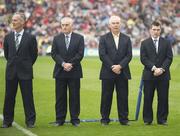 5 September 2010; Members of the Offaly 1985 Jubilee team, from left to right, Vincent Wyer, Martin Cashin, Liam Currams, and Brian Carroll representing his late father, Pat Carroll, during the Offaly 1985 Jubilee Team Presentation at the 2010 GAA Hurling All-Ireland Senior Championship Final match between Kilkenny and Tipperary. Croke Park, Dublin. Picture credit: Ray McManus / SPORTSFILE