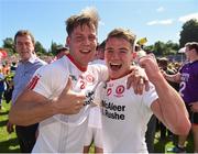 17 July 2016; Kieran McGeary and Mark Bradley of Tyrone celebrating after the Ulster GAA Football Senior Championship Final match between Donegal and Tyrone at St Tiernach's Park in Clones, Co Monaghan. Photo by Oliver McVeigh/Sportsfile
