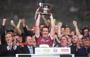 17 July 2016; Galway captain Gary O'Donnell lifts the JJ Nestor Cup following the Connacht GAA Football Senior Championship Final Replay match between Galway and Roscommon at Elverys MacHale Park in Castlebar, Co Mayo. Photo by Stephen McCarthy/Sportsfile