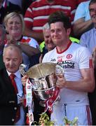 17 July 2016; Tyrone captain Sean Cavanagh lifting the Anglo Celt cup during the Ulster GAA Football Senior Championship Final match between Donegal and Tyrone at St Tiernach's Park in Clones, Co Monaghan. Photo by Philip Fitzpatrick/Sportsfile