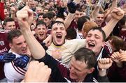 17 July 2016; Damien Comer of Galway celebrates amongst supporters following the Connacht GAA Football Senior Championship Final Replay match between Galway and Roscommon at Elverys MacHale Park in Castlebar, Co Mayo. Photo by Stephen McCarthy/Sportsfile
