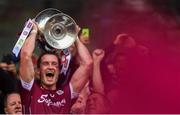 17 July 2016; Gary O'Donnell of Galway lifts the JJ Nestor Cup following the Connacht GAA Football Senior Championship Final Replay match between Galway and Roscommon at Elverys MacHale Park in Castlebar, Co Mayo. Photo by Stephen McCarthy/Sportsfile