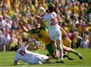 17 July 2016; Kieran McGeary of Tyrone  in action against Michael Murphy of Donegal during the Ulster GAA Football Senior Championship Final match between Donegal and Tyrone at St Tiernach's Park in Clones, Co Monaghan. Photo by Oliver McVeigh/Sportsfile