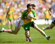 17 July 2016; Eoin McHugh of Donegal in action against Connor McAliskey of Tyrone during the Ulster GAA Football Senior Championship Final match between Donegal and Tyrone at St Tiernach's Park in Clones, Co Monaghan. Photo by Oliver McVeigh/Sportsfile