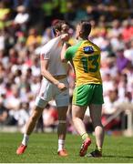 17 July 2016; Patrick McBrearty of Donegal in action against Ronan McNamee of Tyrone during the Ulster GAA Football Senior Championship Final match between Donegal and Tyrone at St Tiernach's Park in Clones, Co Monaghan. Photo by Philip Fitzpatrick/Sportsfile