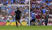 17 July 2016; Kevin McManamon, 11, shoots past Darren Quinn in the Westmeath goal to score Dublin's second goal during the Leinster GAA Football Senior Championship Final match between Dublin and Westmeath at Croke Park in Dubin. Photo by Ray McManus/Sportsfile