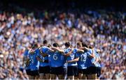 17 July 2016; The Dublin team huddle before the Leinster GAA Football Senior Championship Final match between Dublin and Westmeath at Croke Park in Dubin. Photo by Eóin Noonan/Sportsfile