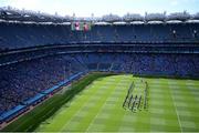 17 July 2016; The Dublin and Westmeath teams parade behind the Artane School of Music Band before the Leinster GAA Football Senior Championship Final match between Dublin and Westmeath at Croke Park in Dubin. Photo by Daire Brennan/Sportsfile