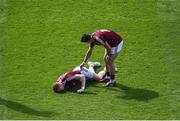 17 July 2016; David Lynch, right, consoles team-mate Ray Connellan of Westmeath after Connellan got injured during the Leinster GAA Football Senior Championship Final match between Dublin and Westmeath at Croke Park in Dubin. Photo by Daire Brennan/Sportsfile