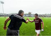 17 July 2016; Gary Sice of Galway is congratulated by manager Kevin Walsh as he is substituted late in the Connacht GAA Football Senior Championship Final Replay match between Galway and Roscommon at Elverys MacHale Park in Castlebar, Co Mayo. Photo by Stephen McCarthy/Sportsfile