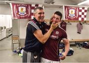 17 July 2016; Galway manager Kevin Walsh and Gareth Bradshaw following the Connacht GAA Football Senior Championship Final Replay match between Galway and Roscommon at Elverys MacHale Park in Castlebar, Co Mayo. Photo by Stephen McCarthy/Sportsfile