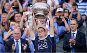 17 July 2016; Dublin captain Stephen Cluxton lifts the Delaney Cupa after the Leinster GAA Football Senior Championship Final match between Dublin and Westmeath at Croke Park in Dubin. Photo by Eóin Noonan/Sportsfile