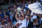 17 July 2016; Kildare captain Brian McLoughlin lifts the Murray cup after the Electric Ireland Leinster GAA Football Minor Championship Final match between Laois and Kildare at Croke Park in Dubin. Photo by Dáire Brennan/Sportsfile