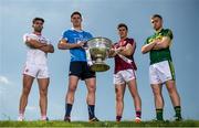 19 July 2016; Footballers, from left, Shane Walsh of Galway, Diarmuid Connolly of Dublin, Tiernan McCann of Tyrone and Peter Crowley of Kerry with the Sam Magure Cup during the GAA Football All-Ireland Series Launch at the GAA National Training Centre, Abbottstown, Co Dublin. Photo by Brendan Moran/Sportsfile
