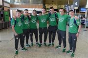 19 July 2016; Team Ireland boxers, from left, Paddy Barnes, David Oliver Joyce, Michael Conlan, Michael O'Reilly, Joe Ward, Stephen Donnelly and Brendan Irvine prior to their departure for the 2016 Olympic Games in Rio at Dublin Airport, Dublin. Photo by Brendan Moran/Sportsfile