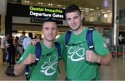 19 July 2016; Team Ireland boxers David Oliver Joyce, left, and Joe Ward prior to their departure for the 2016 Olympic Games in Rio at Dublin Airport, Dublin. Photo by Brendan Moran/Sportsfile