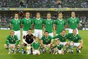 7 September 2010; The  Republic of Ireland team, back row, from left to right, Sean St. Ledger, Richard Dunne, Kevin Kilbane, Glenn Whelan, Kevin Doyle and John O'Shea, front row, from left to right, Paul Green, Shay Given, Robbie Keane, Aiden McGeady and Liam Lawrence. EURO 2012 Championship Qualifier - Group B, Republic of Ireland v Andorra, Aviva Stadium, Lansdowne Road, Dublin. Picture credit: David Maher / SPORTSFILE