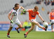 1 August 2010; Ryan Rafferty, Armagh, in action against Jamie Wall, Cork. ESB GAA Football All-Ireland Minor Championship Quarter-Final, Cork v Armagh, Croke Park, Dublin. Picture credit: Oliver McVeigh / SPORTSFILE