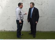 8 May 2016; Clare manager Davy Fitzgerald in conversation with his father, county board secretary Pat, ahead of the Allianz Hurling League, Division 1 Final - Replay, Clare v Waterford, at Semple Stadium, Thurles, Tipperary. Picture credit: Ray McManus / SPORTSFILE