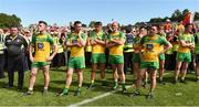 17 July 2016; Disappointed Donegal playersPatrick McBrearty, Martin McElhinney, Micheal Carroll, Colm McFadden, Paddy McGrath, Martin O'Reilly and Leo McLoone after the game the Ulster GAA Football Senior Championship Final match between Donegal and Tyrone at St Tiernach's Park in Clones, Co Monaghan. Photo by Oliver McVeigh/Sportsfile