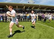 17 July 2016; Peter Harte and Padraig Hampsey of Tyrone  enter the field before the Ulster GAA Football Senior Championship Final match between Donegal and Tyrone at St Tiernach's Park in Clones, Co Monaghan. Photo by Oliver McVeigh/Sportsfile