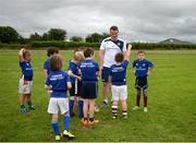 20 July 2016; Peter Dooley of Leinster receives instructions from participants during the Bank of Ireland Leinster Rugby Summer Camp at Tullow RFC in Tullow, Co Carlow. Photo by Daire Brennan/Sportsfile