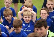 20 July 2016; Sean Sheppard, aged 7, from Tullow, Co. Carlow, asks a question during the Bank of Ireland Leinster Rugby Summer Camp at Tullow RFC in Tullow, Co Carlow. Photo by Daire Brennan/Sportsfile