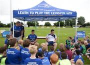 20 July 2016; Bryan Byrne, left, and Peter Dooley of Leinster answer questions during the Bank of Ireland Leinster Rugby Summer Camp at Tullow RFC in Tullow, Co Carlow. Photo by Daire Brennan/Sportsfile