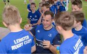 20 July 2016; Bryan Byrne of Leinster signs autographs during the Bank of Ireland Leinster Rugby Summer Camp at Tullow RFC in Tullow, Co Carlow. Photo by Daire Brennan/Sportsfile