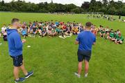 20 July 2016; Jack Power, left and Hugo Kean, right speaking to players during a Leinster Rugby School of Excellence camp at Kings Hospital in Palmerstown, Dublin. Photo by Eóin Noonan/Sportsfile
