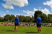 20 July 2016; Hugo Kean, left, and Jack Power speaking to players during a Leinster Rugby School of Excellence camp at Kings Hospital in Palmerstown, Dublin. Photo by Eóin Noonan/Sportsfile