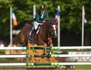 20 July 2016; Bertram Allen, Ireland, competing on Romanov, during the Sports Ireland Classic at the Dublin Horse Show in the RDS, Ballsbridge, Dublin. Photo by Cody Glenn/Sportsfile